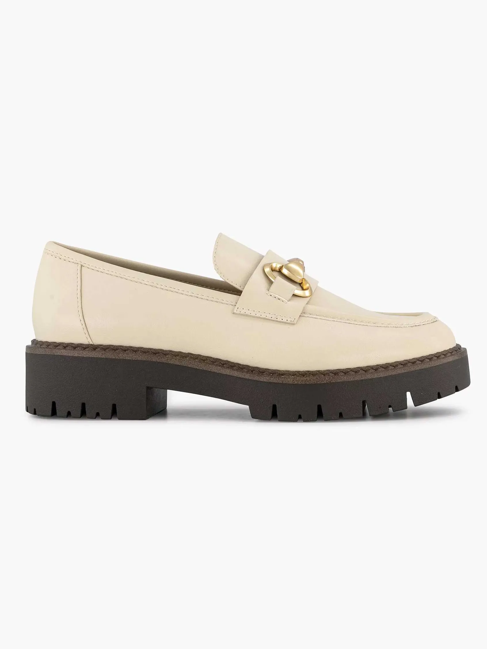 Oxmox Instappers-Beige Chunky Loafer Sierketting
