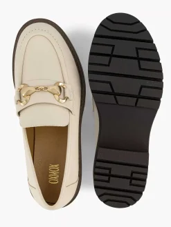 Oxmox Instappers-Beige Chunky Loafer Sierketting
