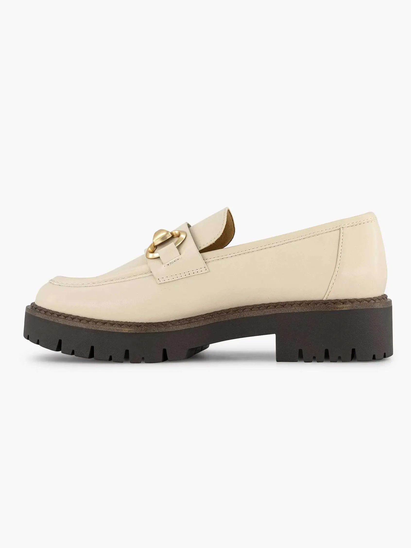 Oxmox Instappers-Beige Chunky Loafer Sierketting