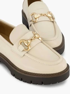 Oxmox Instappers-Beige Chunky Loafer Sierketting