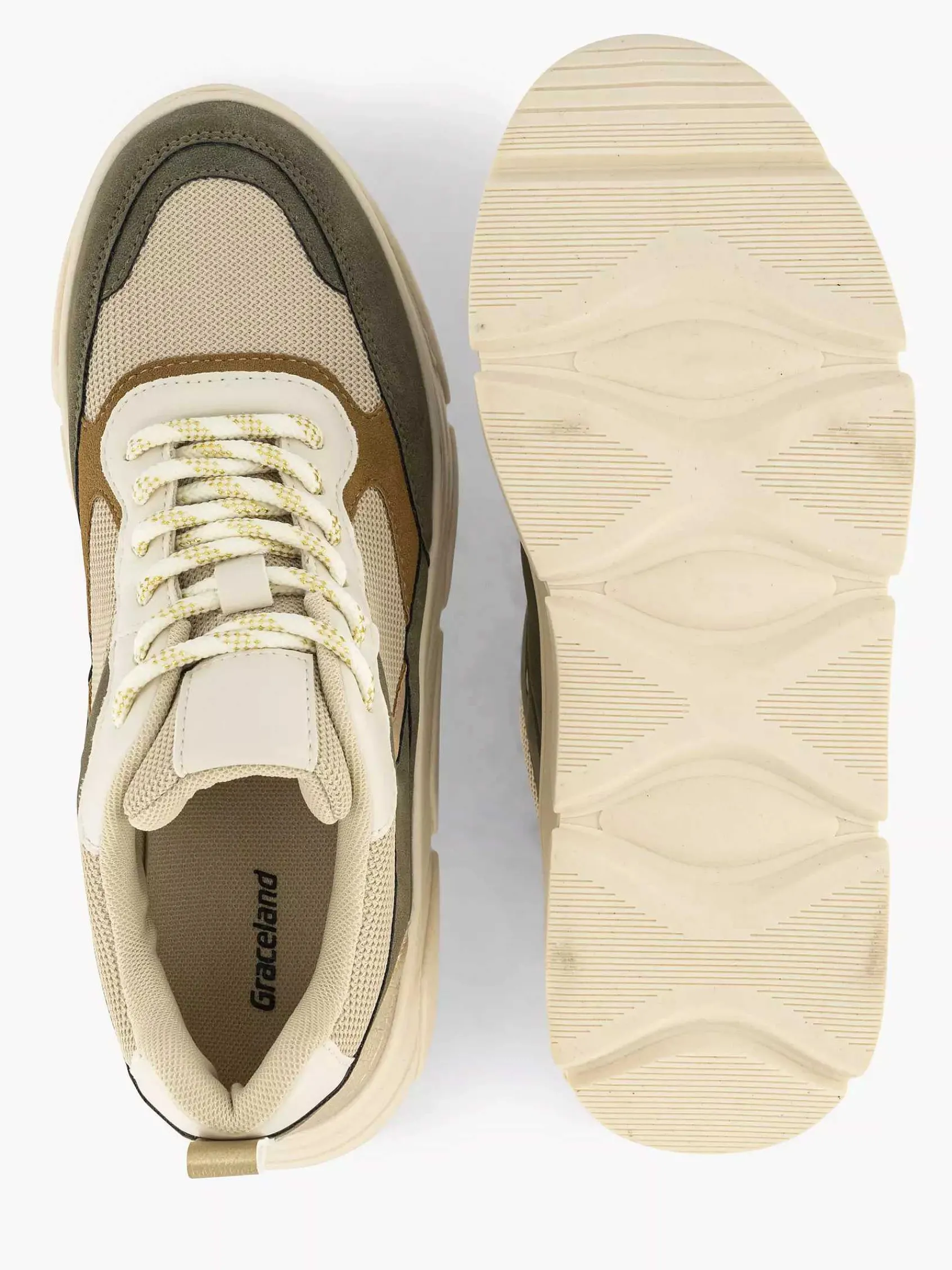 Graceland Sneakers-Beige Chunky Sneaker