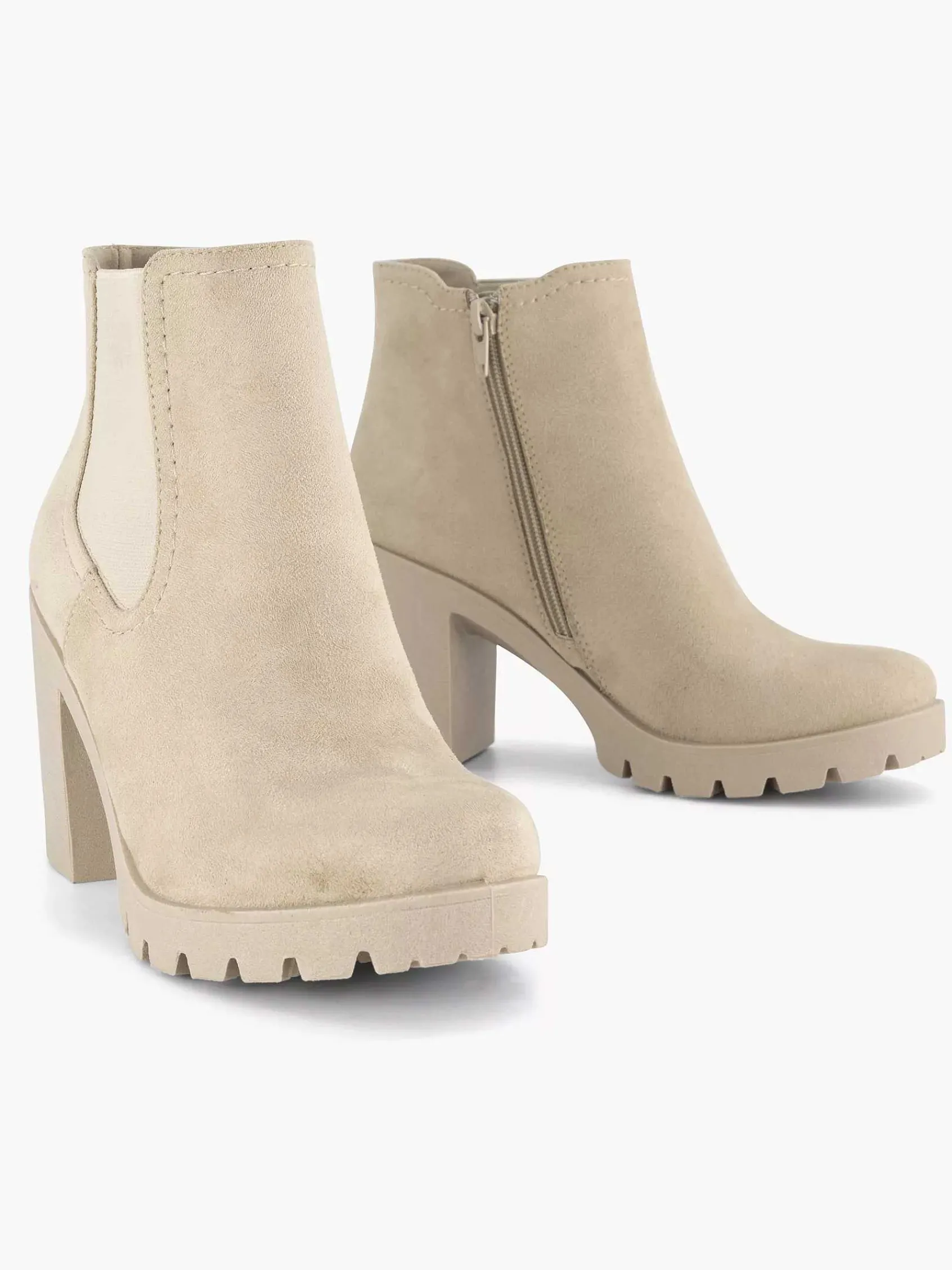 Graceland Enkellaarzen & Boots-Beige Enkellaars Hak