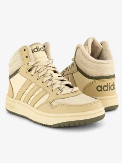 adidas Jongensschoenen-Beige Hoops Mid 3.0 K