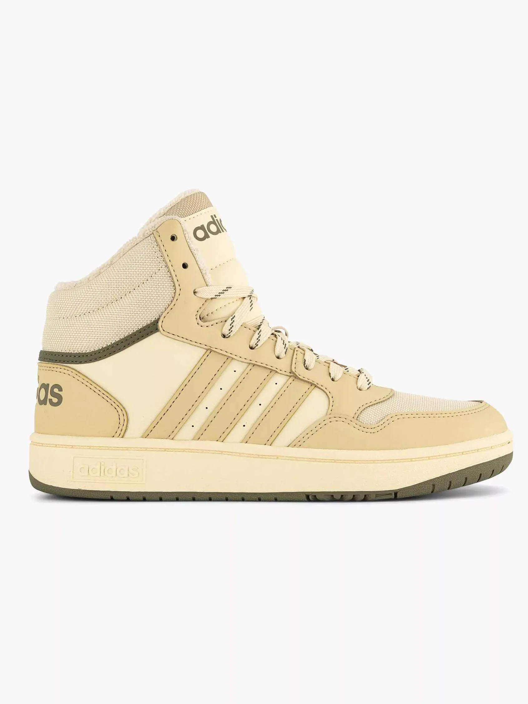 adidas Jongensschoenen-Beige Hoops Mid 3.0 K