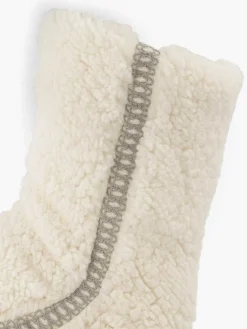 vanHaren Sokken-Beige Huissok Teddy