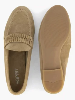 Esprit Instappers-Beige Leren Loafer