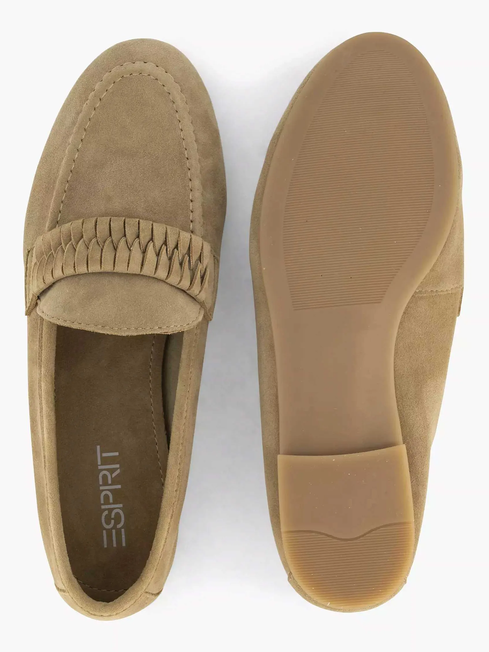 Esprit Instappers-Beige Leren Loafer