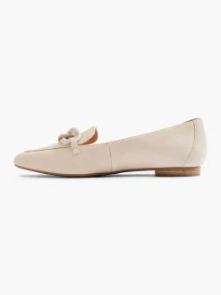 5th Avenue Instappers-Beige Leren Loafer Sierketting