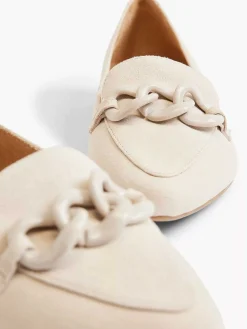 5th Avenue Instappers-Beige Leren Loafer Sierketting