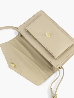 5th Avenue Tassen-Beige Leren Schoudertas