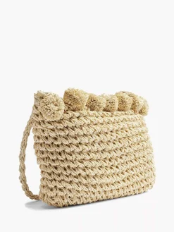 Graceland Online Exclusive Accessoires-Beige Rieten Schoudertas