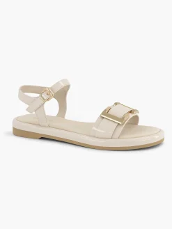 Graceland Sandalen-Beige Sandaal Siergesp
