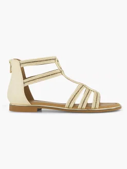 Graceland Sandalen-Beige Sandaal Steentjes