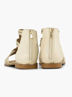 Graceland Sandalen-Beige Sandaal Steentjes