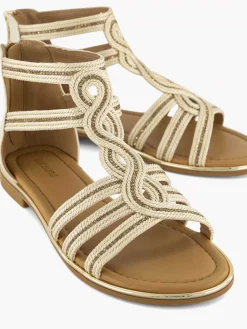 Graceland Sandalen-Beige Sandaal Steentjes