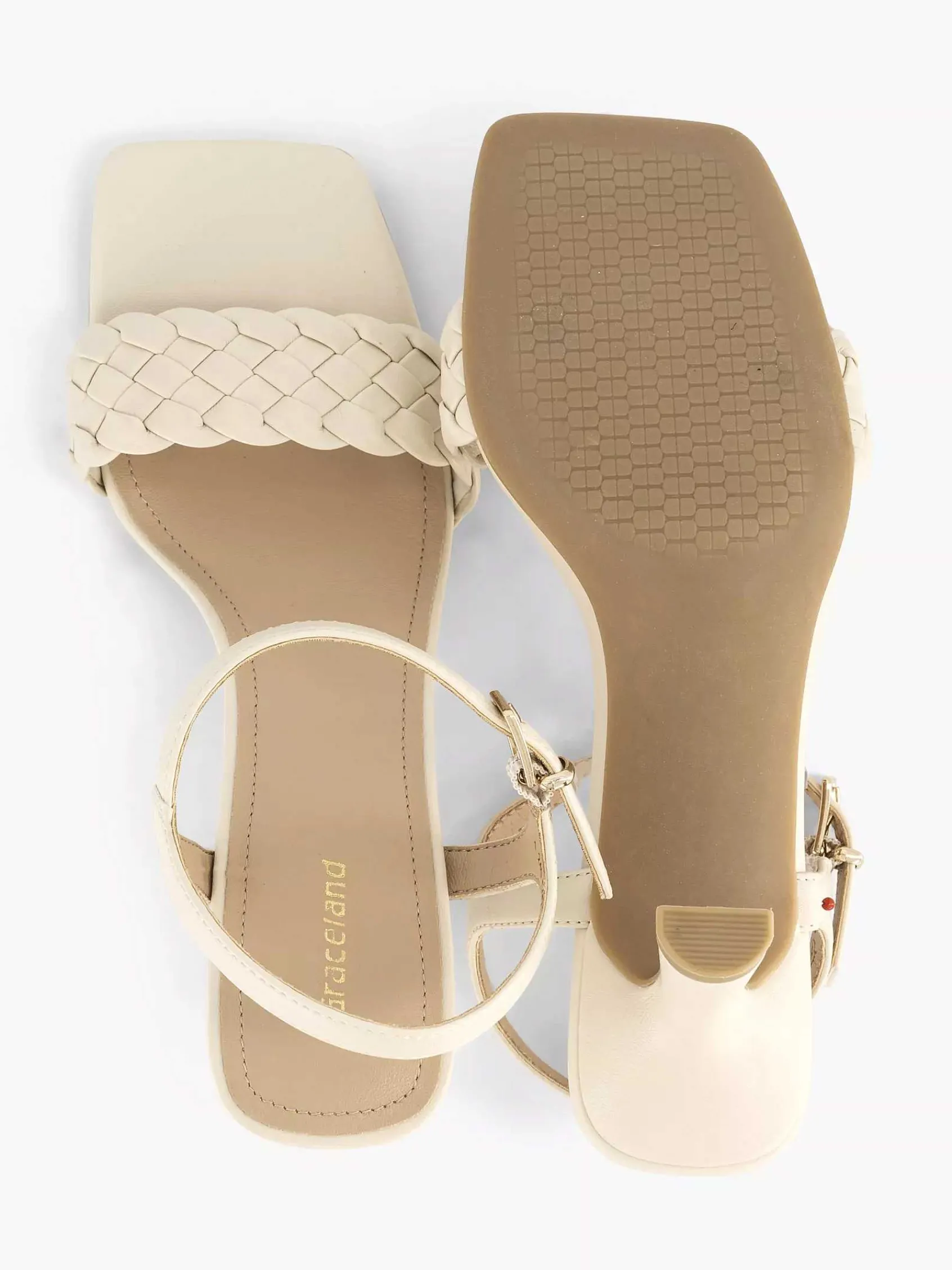 Graceland Sandalen-Beige Sandalette Gevochten