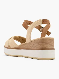 Bench Sandalen-Beige Sandalette Sleehak