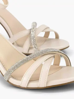 Graceland Hoge Hakken-Beige Sandalette Steentjes