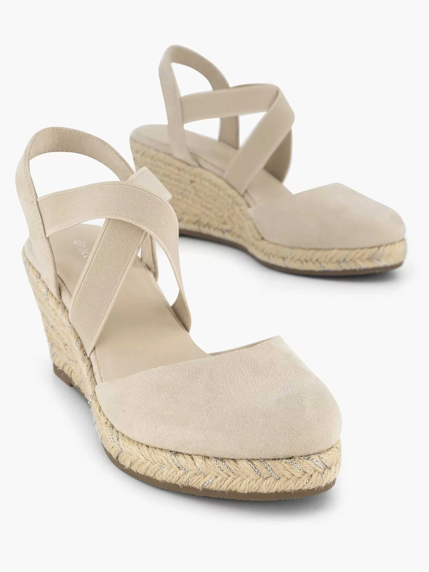 Graceland Sandalen-Beige Slingback Sleehak