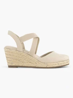 Graceland Sandalen-Beige Slingback Sleehak