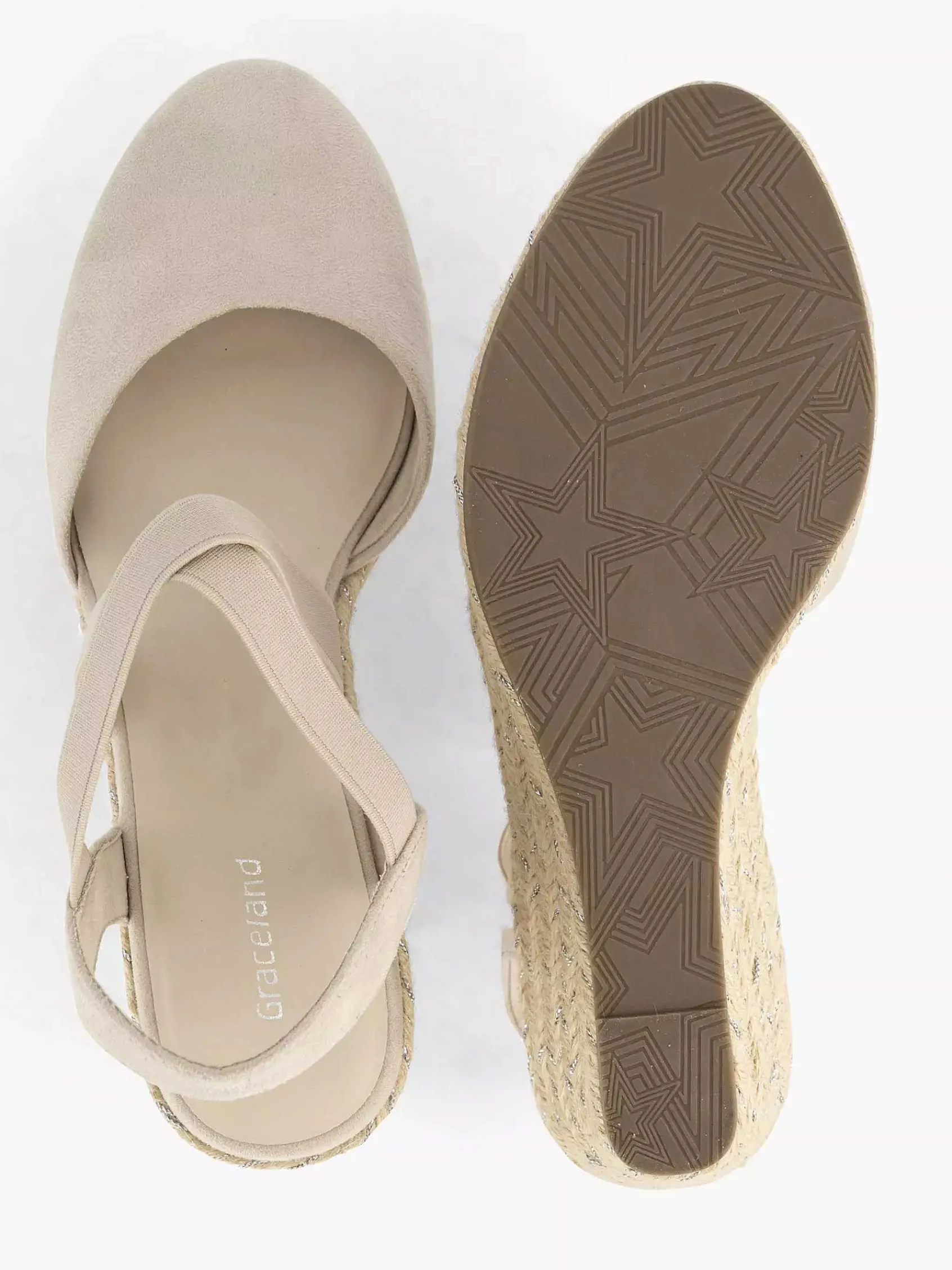 Graceland Sandalen-Beige Slingback Sleehak