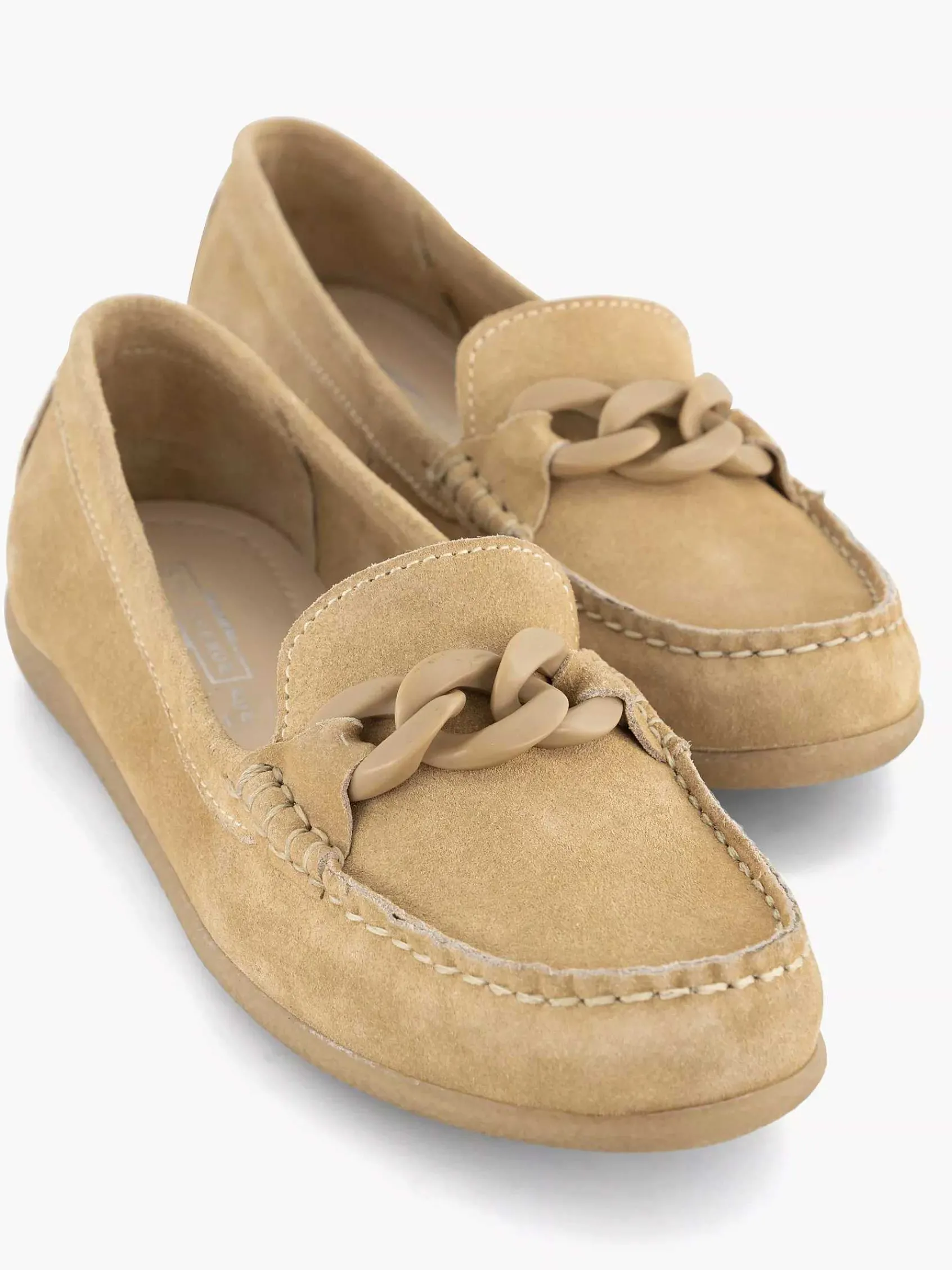 5th Avenue Instappers-Beige Suede Instapper Sierketting