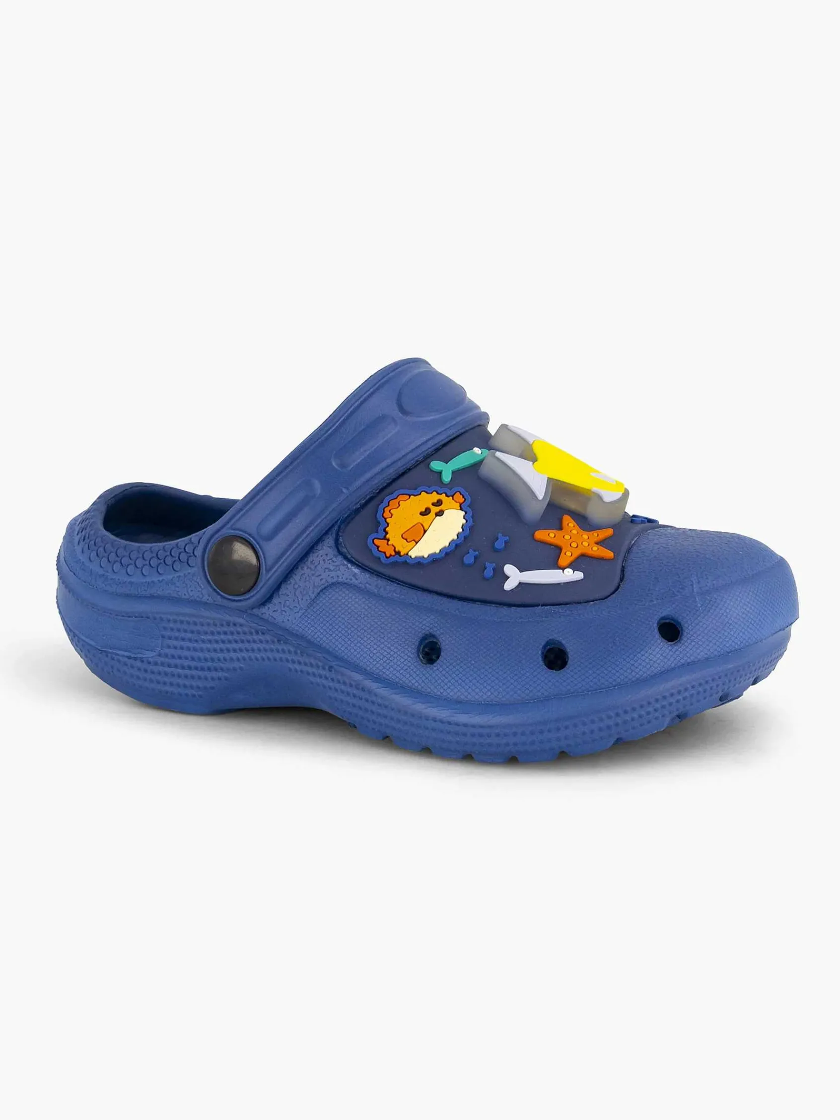 Blue Fin Babyschoenen-Blauwe Clog Lichtjes