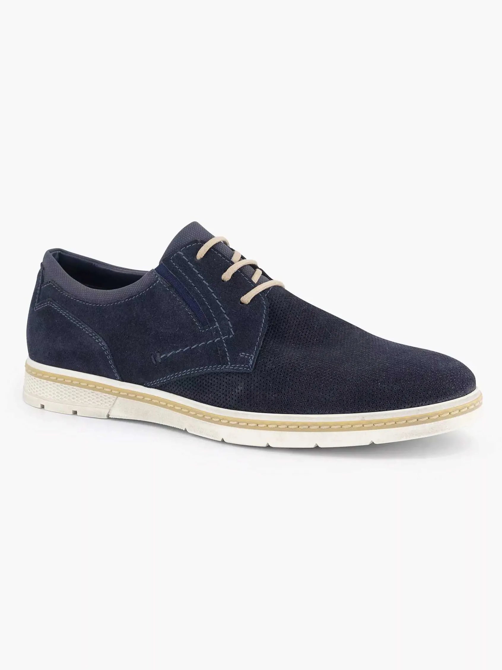 Gallus Geklede Schoenen-Blauwe Leren Veterschoen