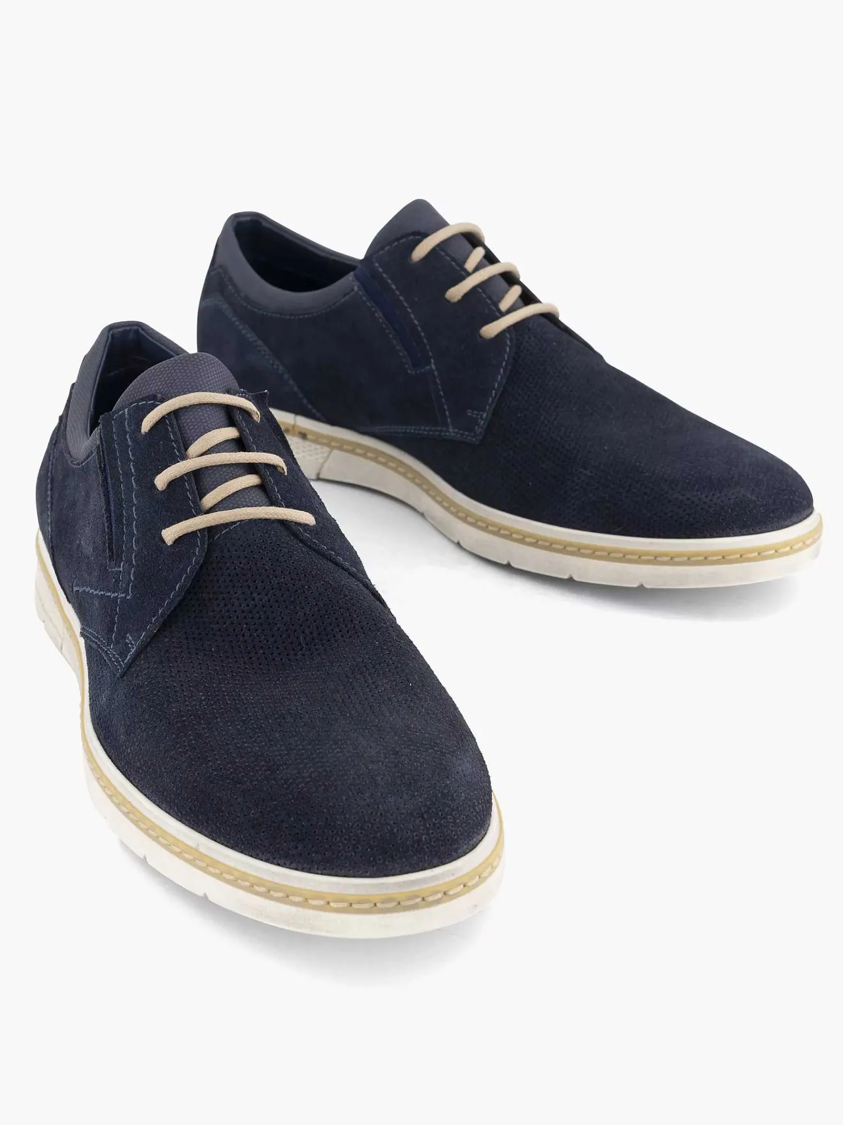 Gallus Geklede Schoenen-Blauwe Leren Veterschoen