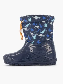 Landrover Babyschoenen-Blauwe Regenlaars Dino Gevoerd