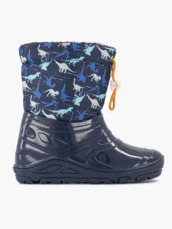 Landrover Babyschoenen-Blauwe Regenlaars Dino Gevoerd