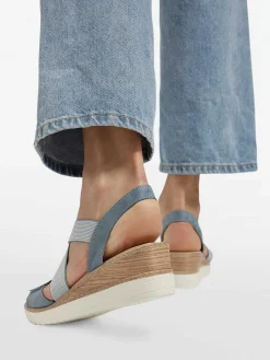 Easy Street Sandalen-Blauwe Sandalette Sleehak