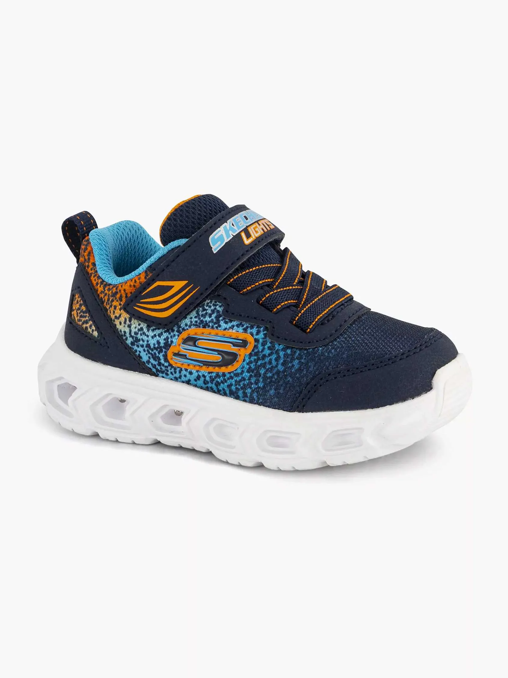 Skechers Jongensschoenen-Blauwe Sneaker Lichtjes