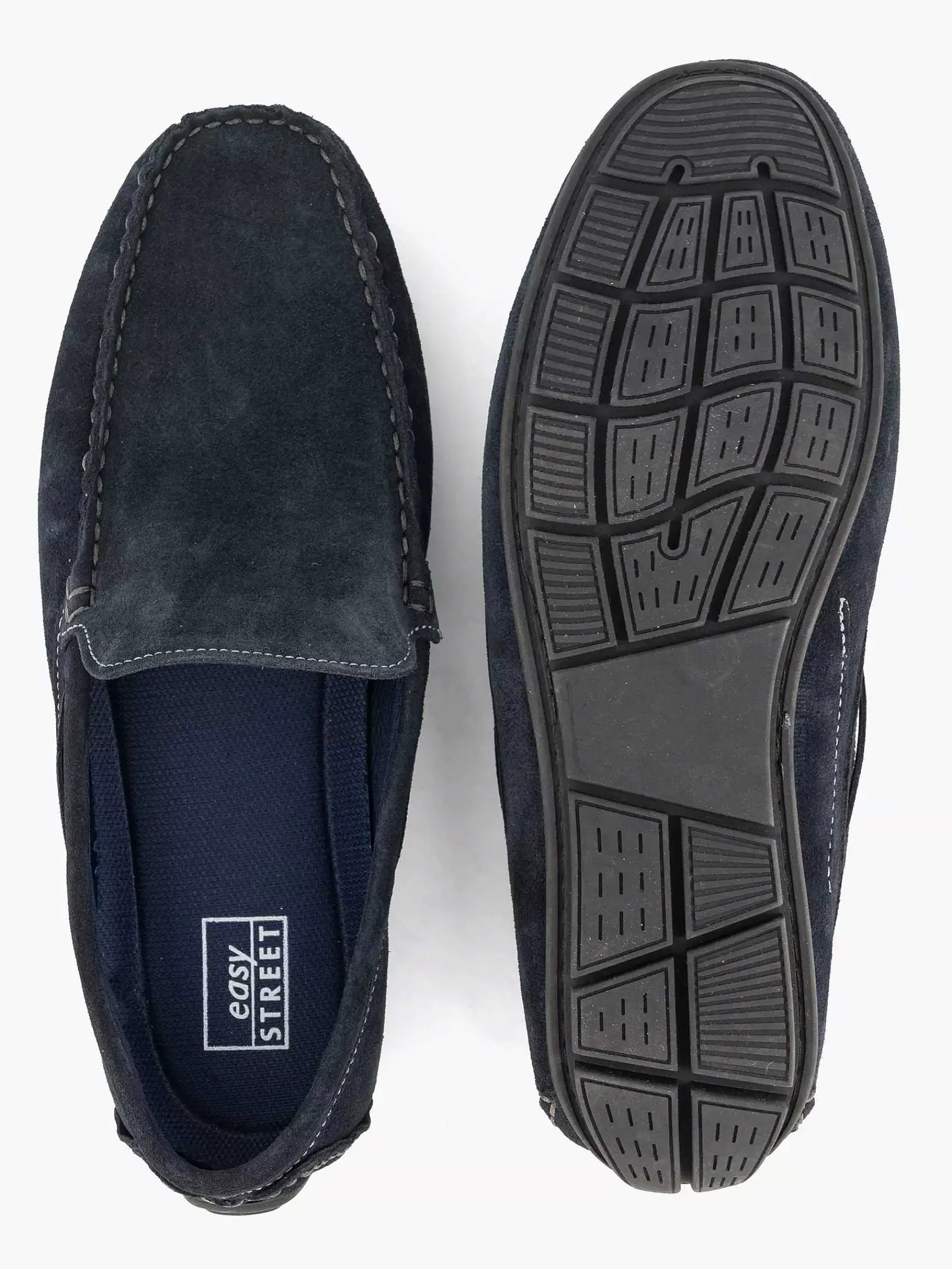 Easy Street Instappers-Blauwe Suede Comfort Instapper