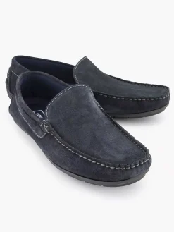 Easy Street Instappers-Blauwe Suede Comfort Instapper