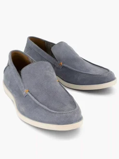 Memphis One Instappers-Blauwe Suede Loafer
