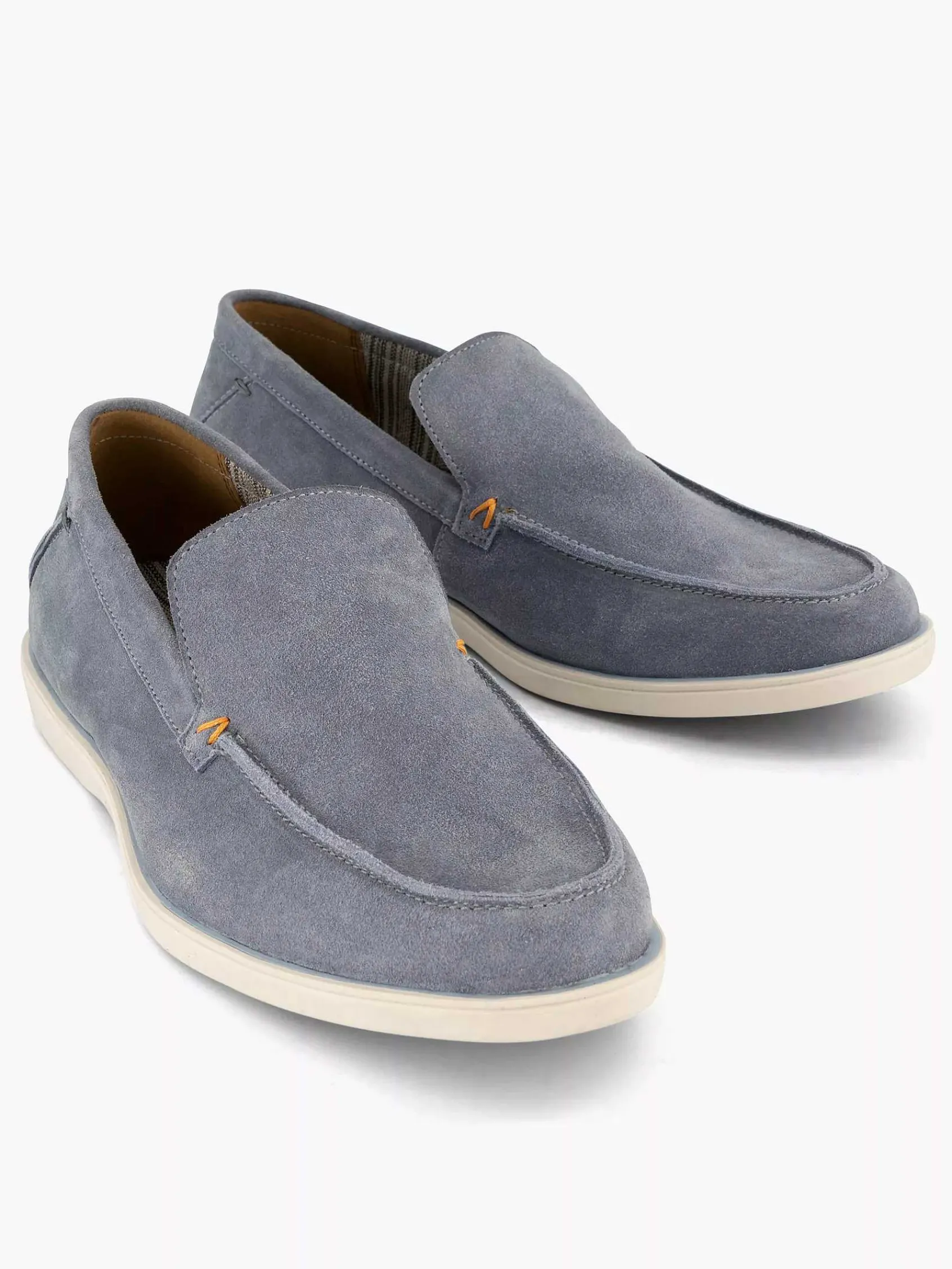 Memphis One Instappers-Blauwe Suede Loafer