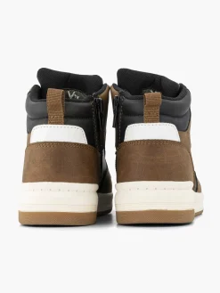 Vty Jongensschoenen-Bruine Hoge Sneaker