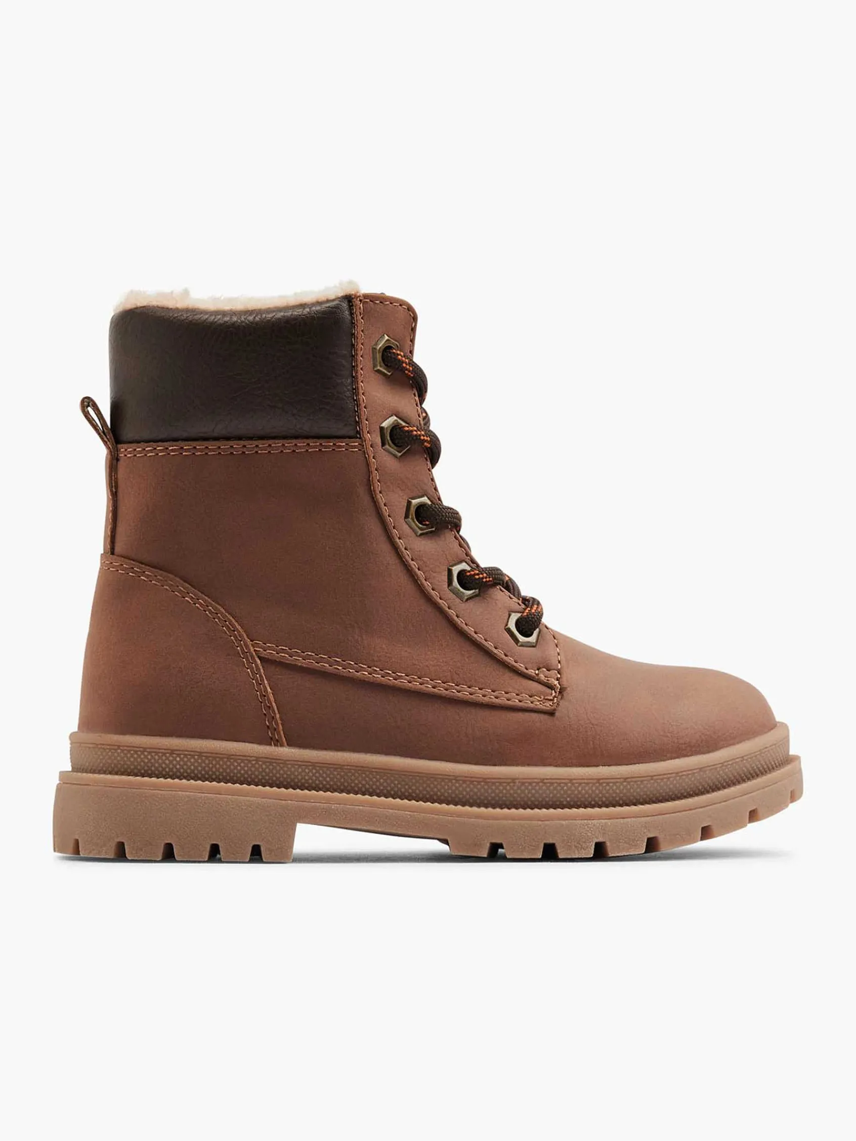 Vty Jongensschoenen-Bruine Hoge Veterboot