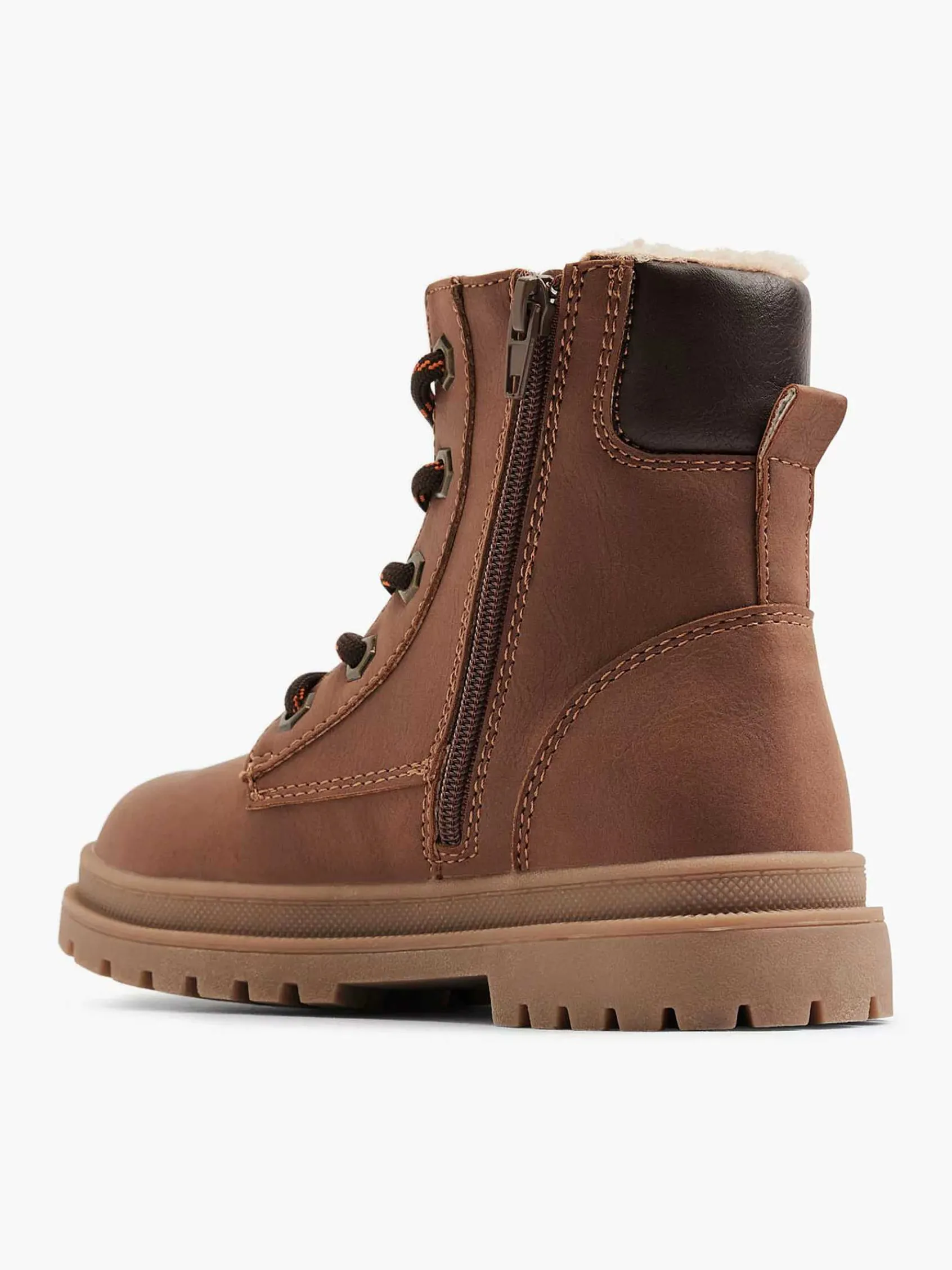 Vty Jongensschoenen-Bruine Hoge Veterboot
