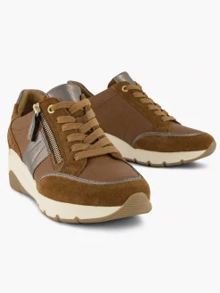 Medicus Comfort Schoenen-Bruine Leren Comfort Sneaker
