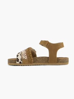 Limelight girl Jongensschoenen-Bruine Leren Sandalen Panterprint