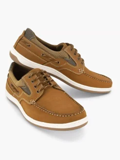 Gallus Geklede Schoenen-Bruine Leren Veterschoen