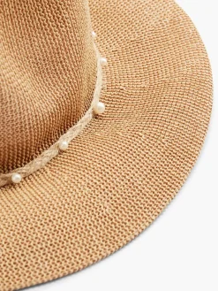 Graceland Online Exclusive Accessoires-Bruine Rieten Strandhoed