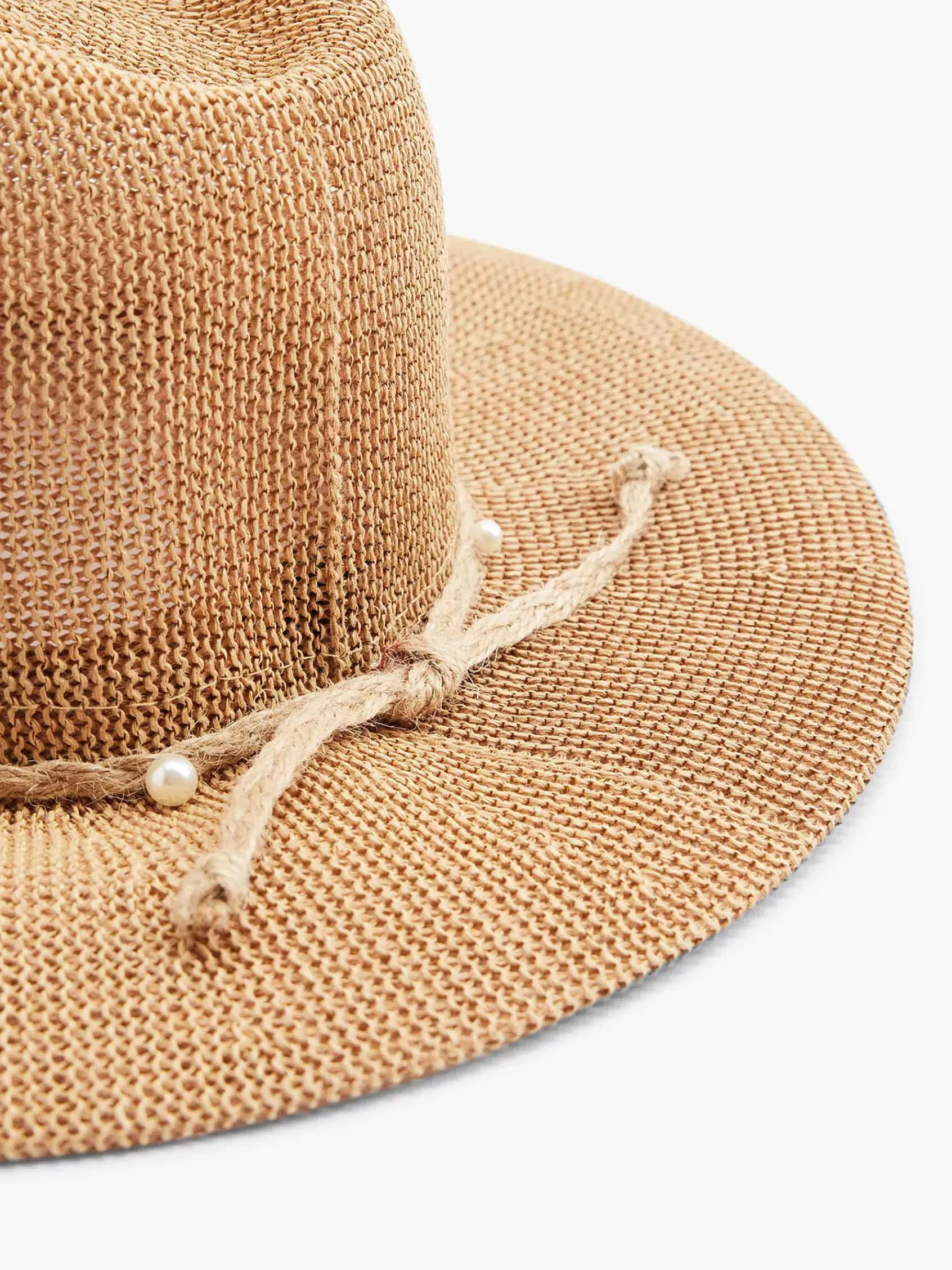 Graceland Online Exclusive Accessoires-Bruine Rieten Strandhoed