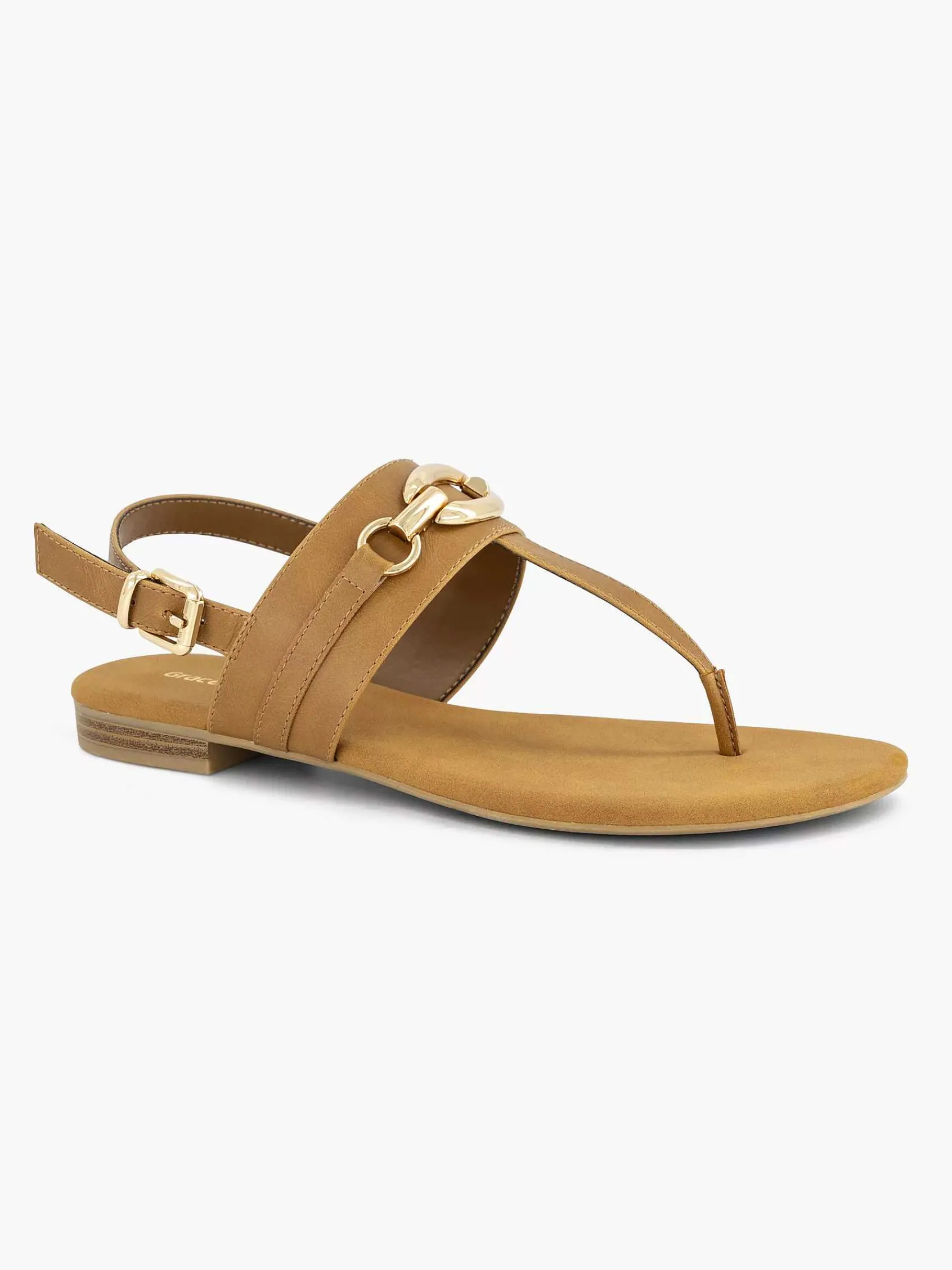 Graceland Sandalen-Bruine Sandaal Sierketting