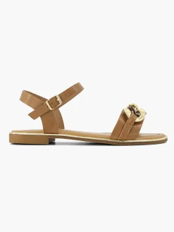Graceland Sandalen-Bruine Sandaal Sierketting