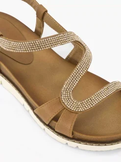 Graceland Sandalen-Bruine Sandaal Sierketting