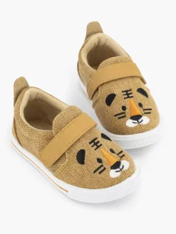 Vty Jongensschoenen-Cognac Canvas Instapper