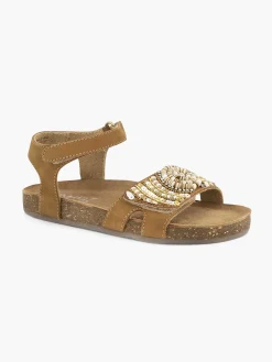 Limelight girl Jongensschoenen-Cognac Leren Sandaal Kralen